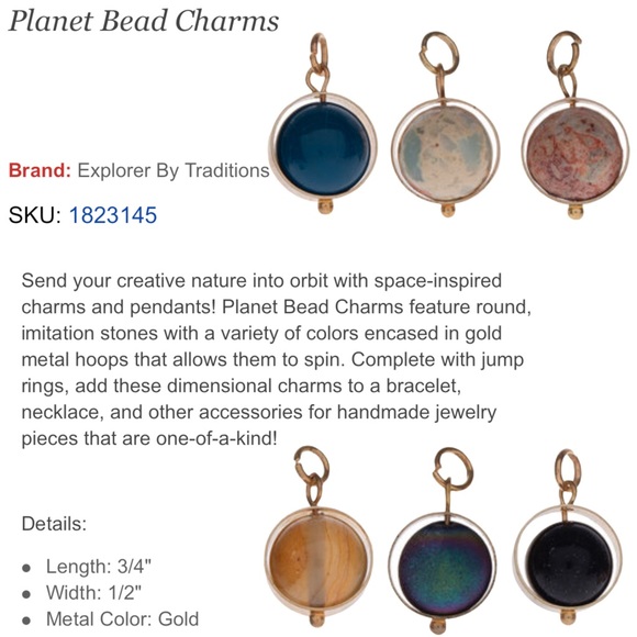 Planet charm dangle earrings, imitation stones that spin! Bundle of  5, NEW! - Picture 10 of 10